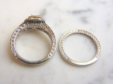 Load image into Gallery viewer, Women&#39;s Vintage Estate 14K White Gold Diamond Engagement Ring Set, 8.9g E3539