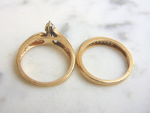 Load image into Gallery viewer, Women&#39;s Vintage Estate 14K Yellow Gold Diamond Engagement Ring Set, 6.0g E3581