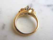 Load image into Gallery viewer, Womens Vintage Estate 14K Gold Marquise Diamond Sapphire Ring 5.1g  #E3592