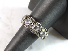 Load image into Gallery viewer, Womens Vintage Estate Sterling Silver Modernist CZ Ring 6g E3621