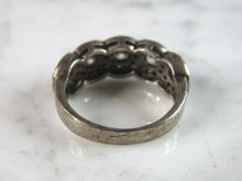 Load image into Gallery viewer, Womens Vintage Estate Sterling Silver Modernist CZ Ring 6g E3621