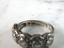 Load image into Gallery viewer, Womens Vintage Estate Sterling Silver Modernist CZ Ring 6g E3621