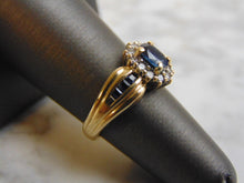 Load image into Gallery viewer, Womens Vintage Estate 14k Yellow Gold Ring w/ Sapphire &amp; Diamonds 5.8g #E3626
