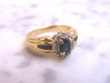Load image into Gallery viewer, Womens Vintage Estate 14k Yellow Gold Ring w/ Sapphire &amp; Diamonds 5.8g #E3626
