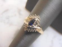Load image into Gallery viewer, Womens Vintage Estate 10K White Gold Sapphire &amp; Diamond Ring, 3.4g E3628