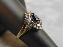 Load image into Gallery viewer, Womens Vintage Estate 10K White Gold Sapphire &amp; Diamond Ring, 3.4g E3628