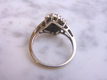 Load image into Gallery viewer, Womens Vintage Estate 10K White Gold Sapphire &amp; Diamond Ring, 3.4g E3628