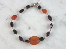 Load image into Gallery viewer, Womens Vintage Estate Sterling Silver Amber Bracelet 7.3g E3652