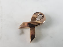 Load image into Gallery viewer, Womens Vintage Estate 14k Rose Gold Cure Cancer Ribbon Pendant 3.4g E3710