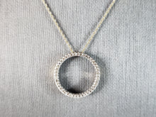 Load image into Gallery viewer, Womens Vintage Estate 10K Gold Diamond Eternity Pendant w/ Necklace 2.4g #E3719