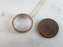 Load image into Gallery viewer, Womens Vintage Estate 10K Gold Diamond Eternity Pendant w/ Necklace 2.4g #E3719
