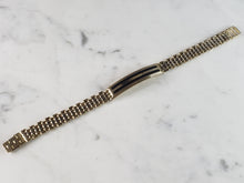 Load image into Gallery viewer, Mens Vintage Estate 14k Yellow &amp; White Gold Onyx Bracelet 31.3g E3735