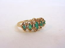 Load image into Gallery viewer, Women&#39;s Vintage Estate 14K Yellow Gold Ring w/ Emeralds, 4.0g E3819