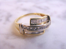 Load image into Gallery viewer, Womens Vintage Estate 14K White &amp; Yellow Gold Diamond Ring 4.3g #E3839