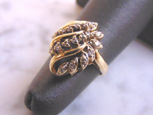 Load image into Gallery viewer, Womens Vintage Estate 14K Yellow Gold Diamond Cluster Ring 4.5g #E3848
