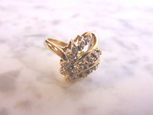 Load image into Gallery viewer, Womens Vintage Estate 14K Yellow Gold Diamond Cluster Ring 4.5g #E3848