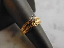 Load image into Gallery viewer, Womens Vintage Estate 14k Gold Diamond Ring Wedding Set 4.9g #E3852