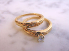 Load image into Gallery viewer, Womens Vintage Estate 14k Gold Diamond Ring Wedding Set 4.9g #E3852