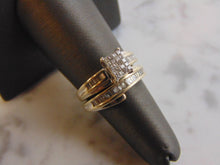 Load image into Gallery viewer, Womens Vintage Estate 14k White Gold Diamond Ring Wedding Set 7.1g E3853