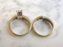 Load image into Gallery viewer, Womens Vintage Estate 14k White Gold Diamond Ring Wedding Set 7.1g E3853