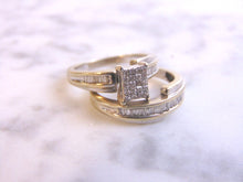 Load image into Gallery viewer, Womens Vintage Estate 14k White Gold Diamond Ring Wedding Set 7.1g E3853
