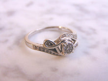 Load image into Gallery viewer, Womens Vintage Estate 10K White Gold Ring Diamond Ring, 3.4g, E3854