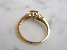 Load image into Gallery viewer, Womens Vintage Estate 10k Gold Mystic Topaz ? &amp; Diamond Heart Ring 2.3g #E3863