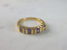 Load image into Gallery viewer, Womens Vintage Estate 14K Yellow Gold Tanzanite Diamond Ring 3.3g E3900