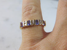 Load image into Gallery viewer, Womens Vintage Estate 14K Yellow Gold Tanzanite Diamond Ring 3.3g E3900