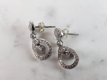 Load image into Gallery viewer, Womens Vintage Estate Sterling Silver CZ Earrings 2.8g E4243