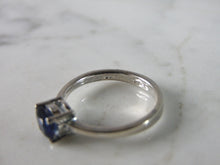 Load image into Gallery viewer, Womens Sterling Silver Ring w/ Sapphire Colored Stone 2.3g E5070