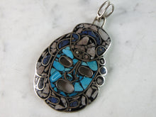 Load image into Gallery viewer, Womens Vintage Estate Sterling Silver Southwestern Turquoise Pendant 18.3g E5209
