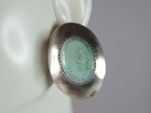 Load image into Gallery viewer, Womens Vintage Estate Sterling Silver Turquoise Earrings 14.4g E5328