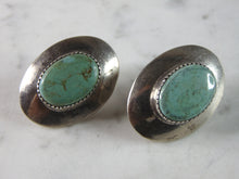 Load image into Gallery viewer, Womens Vintage Estate Sterling Silver Turquoise Earrings 14.4g E5328