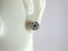 Load image into Gallery viewer, Womens Vintage Estate Sterling Silver CZ Stud Earrings 1.2g E5358