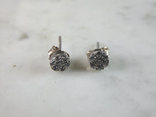 Load image into Gallery viewer, Womens Vintage Estate Sterling Silver CZ Stud Earrings 1.2g E5358
