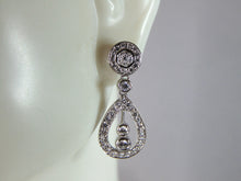 Load image into Gallery viewer, Womens Vintage Estate Sterling Silver CZ Earrings 2.7g E5402