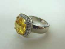 Load image into Gallery viewer, Womens Sterling Silver .925 Ring w/ Canary Colored Stone 8.7g #3099