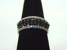 Load image into Gallery viewer, Womens Sterling Silver .925 Ring w/ CZ Stones with Onyx 3.3g #E2642