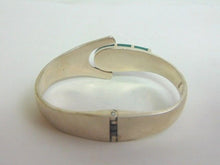 Load image into Gallery viewer, Vintage Estate Sterling Silver Bracelet w/ Inlaid Malachite 53.9g E938