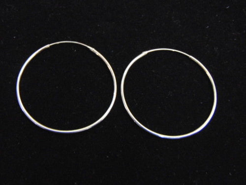 Vintage Estate Womens Sterling Silver Hoop Earrings 1.9g #E3746