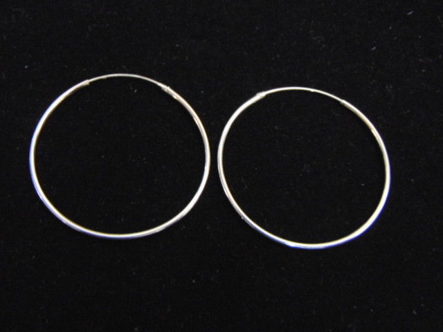 Vintage Estate Womens Sterling Silver Hoop Earrings 1.9g #E3746