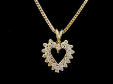 Load image into Gallery viewer, Womens Vintage Estate 14K Gold Necklace w/ Diamond Heart Pendant 16.9g E2789