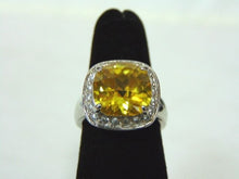 Load image into Gallery viewer, Womens Sterling Silver .925 Ring w/ Canary Colored Stone 8.7g #3099