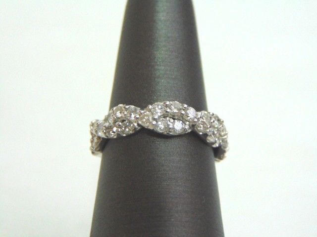 Women's 14K White Gold Diamond Braided Ring 3.9g E3513