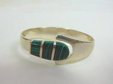 Load image into Gallery viewer, Vintage Estate Sterling Silver Bracelet w/ Inlaid Malachite 53.9g E938