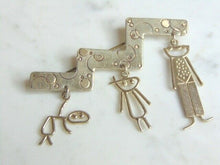 Load image into Gallery viewer, Womens Vintage Estate Sterling Silver Family Brooch 11.4g E5868