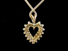 Load image into Gallery viewer, Womens Vintage Estate 14K Gold Necklace w/ Diamond Heart Pendant 16.9g E2789