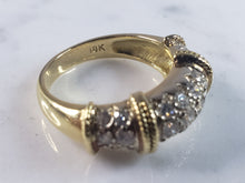 Load image into Gallery viewer, Womens Vintage Estate 18K Yellow Gold Diamond Ring 7.4g E5978
