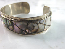 Load image into Gallery viewer, Womens Vintage Estate Sterling Silver MOP Cuff Bracelet 22.7g E6016